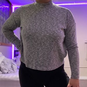 Grayish Mock Neck Top